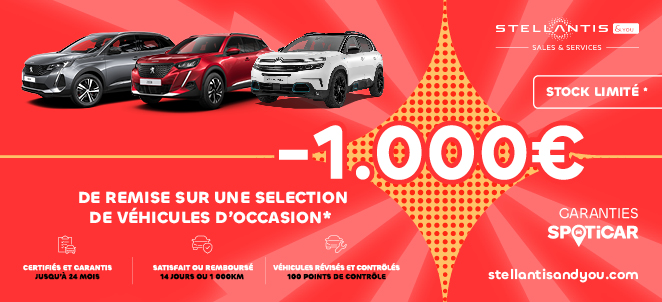 Offre Janvier – 1 000€ de remise - Stellantis &You Offre Janvier – 1 000€ de remise - Stellantis &You