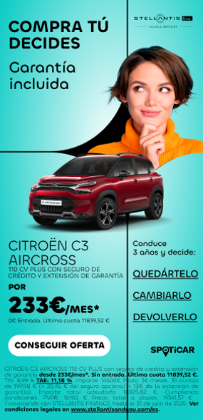Citroën C3 Aircross desde 233 €/mes todo incluido