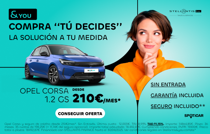 OFERTA TÚ DECIDES - Opel Corsa desde 210 Euros sin entrada