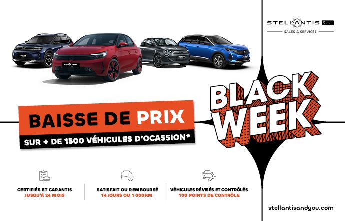 BLACK WEEK : BAISSE DE PRIX VEHICULE D'OCCASION